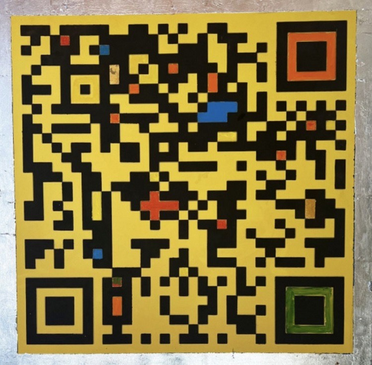 Série QR Code, de Siron Franco, em pintura sobre tela com ouro, prata, pigmentos e emulsão acrílica de 90cmx90cm (Divulgação)