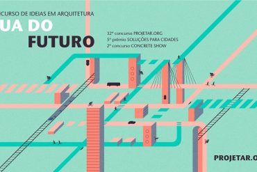 Cartaz do concurso para estudantes de arquitetura ou recém-formados para projetar ruas